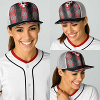 Red Taniko Aotearoa Baseball Net Cap Niho Taniwha Mix Poutama LT14 - Polynesian Pride