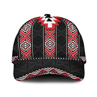 Red Taniko Aotearoa Classic Cap Niho Taniwha Mix Poutama LT14 Universal Fit Red - Polynesian Pride