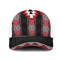 Red Taniko Aotearoa Mesh Trucker Cap Niho Taniwha Mix Poutama LT14 One Size White Red - Polynesian Pride