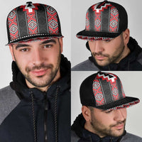 Red Taniko Aotearoa Mesh Trucker Cap Niho Taniwha Mix Poutama - Polynesian Pride