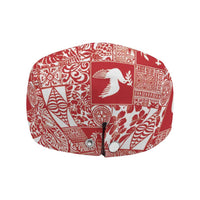 Red Tonga Kilisimasi Fiefia Jeff Hat Pacific Patchwork Xmas Vibes - Polynesian Pride