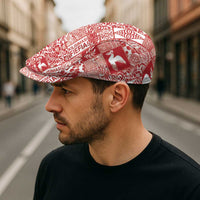 Red Tonga Kilisimasi Fiefia Jeff Hat Pacific Patchwork Xmas Vibes - Polynesian Pride