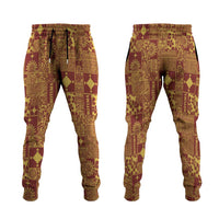 Rotuma Faiakse'ea 'e Kirisimasi Jogger Pants Pacific Patchwork Xmas Vibes LT9 Red - Polynesian Pride