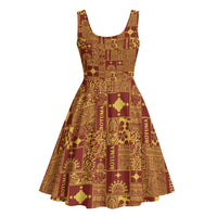 Rotuma Faiakse'ea 'e Kirisimasi Midi Dress Pacific Patchwork Xmas Vibes - Polynesian Pride