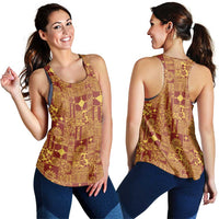 Rotuma Faiakse'ea 'e Kirisimasi Women Racerback Tank Pacific Patchwork Xmas Vibes LT9 - Polynesian Pride