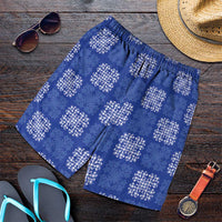 Royal Blue Palaka Quilt Hawaii Shorts for Men Traditional Hawaii-plaid Pattern LT14 Royal Blue - Polynesian Pride
