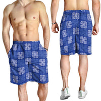Royal Blue Palaka Quilt Hawaii Shorts for Men Traditional Hawaii-plaid Pattern LT14 - Polynesian Pride