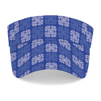Royal Blue Palaka Quilt Hawaii Sun Visor Cap Traditional Hawaii-plaid Pattern LT14 - Polynesian Pride