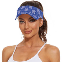 Royal Blue Palaka Quilt Hawaii Sun Visor Cap Traditional Hawaii-plaid Pattern LT14 - Polynesian Pride