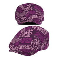Royal Purple Monstera Jeff Hat Polynesian Tribal Pattern - Polynesian Pride