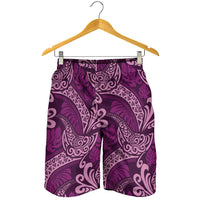 Royal Purple Monstera Shorts for Men Polynesian Tribal Pattern LT01 - Polynesian Pride