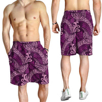 Royal Purple Monstera Shorts for Men Polynesian Tribal Pattern LT01 - Polynesian Pride
