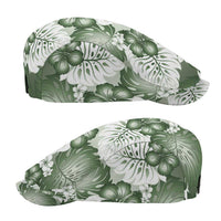 Sage Green Aloha Hawaii Jeff Hat Monstera Hibiscus Plumeria Seamless Vibes - Polynesian Pride