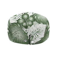 Sage Green Aloha Hawaii Jeff Hat Monstera Hibiscus Plumeria Seamless Vibes - Polynesian Pride