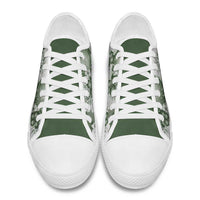 Sage Green Aloha Hawaii Low Top Shoes Monstera Hibiscus Plumeria Seamless Vibes - Polynesian Pride