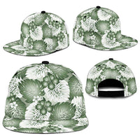 Sage Green Aloha Hawaii Snapback Cap Monstera Hibiscus Plumeria Seamless Vibes - Polynesian Pride