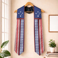 Samoa Flag Graduation Stole Ula Fala With Samoan Siapo LT05 One Size Black - Polynesian Pride