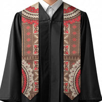 Samoa Language Week Graduation Stole Samoan Motif With Red Hibiscus LT05 - Polynesian Pride