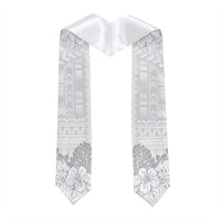 Samoa Lotu Tamaiti Graduation Stole White Sunday Polynesian Pattern With Tropical Flowers LT05 - Polynesian Pride