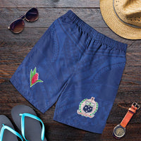 Samoa Rugby Shorts for Men Tatau Tribal Motifs Sporty Style LT03 Blue - Polynesian Pride