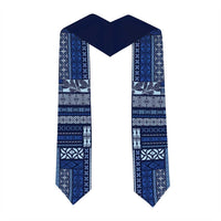 Samoa Siapo Mamanu Custom Graduation Stole Blue Waves Motifs LT7 - Polynesian Pride