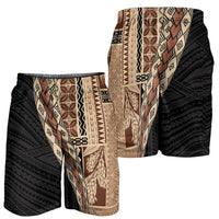 Samoa Siapo Motif Half Style Shorts for Men Brown Version LT03 - Polynesian Pride