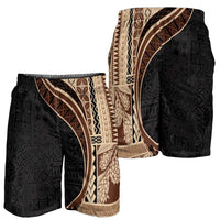 Samoa Siapo Tapa Pattern Half Style Shorts for Men Beige Color LT03 - Polynesian Pride