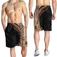Samoa Siapo Tapa Pattern Half Style Shorts for Men Beige Color LT03 - Polynesian Pride