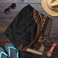 Samoa Siapo Tapa Pattern Half Style Shorts for Men Black Color LT03 Black - Polynesian Pride