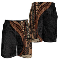 Samoa Siapo Tapa Pattern Half Style Shorts for Men Black Color LT03 - Polynesian Pride