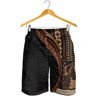 Samoa Siapo Tapa Pattern Half Style Shorts for Men Black Color LT03 - Polynesian Pride