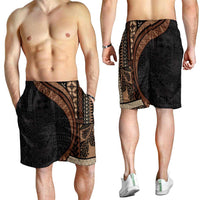 Samoa Siapo Tapa Pattern Half Style Shorts for Men Black Color LT03 - Polynesian Pride