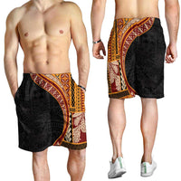Samoa Siapo Tapa Pattern Half Style Shorts for Men Yellow Color LT03 - Polynesian Pride