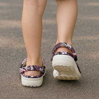 Samoa Siapo Tribal Pattern Clogs Shoes Violet Polynesian Plumeria Tapa Motif LT9 - Polynesian Pride