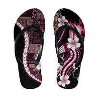 Samoa Siapo Tribal Pattern Flip Flops Violet Polynesian Plumeria Tapa Motif LT9 Violet - Polynesian Pride