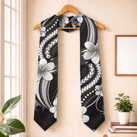 Samoa Siapo Tribal Pattern Graduation Stole Black Polynesian Plumeria Tapa Motif LT9 One Size Black - Polynesian Pride