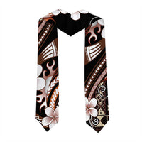 Samoa Siapo Tribal Pattern Graduation Stole Brown Polynesian Plumeria Tapa Motif LT9 - Polynesian Pride