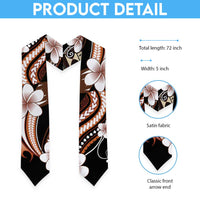 Samoa Siapo Tribal Pattern Graduation Stole Brown Polynesian Plumeria Tapa Motif LT9 - Polynesian Pride