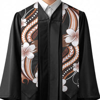 Samoa Siapo Tribal Pattern Graduation Stole Brown Polynesian Plumeria Tapa Motif LT9 - Polynesian Pride