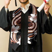 Samoa Siapo Tribal Pattern Graduation Stole Brown Polynesian Plumeria Tapa Motif LT9 - Polynesian Pride