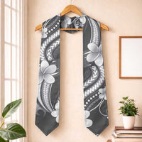 Samoa Siapo Tribal Pattern Graduation Stole Light Gray Polynesian Plumeria Tapa Motif LT9 One Size Gray - Polynesian Pride