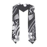 Samoa Siapo Tribal Pattern Graduation Stole Light Gray Polynesian Plumeria Tapa Motif LT9 - Polynesian Pride