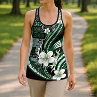 Samoa Siapo Tribal Pattern Hollow Tank Top Forest Green Polynesian Plumeria Tapa Motif LT9 - Polynesian Pride