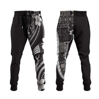 Samoa Siapo Tribal Pattern Jogger Pants Black Polynesian Plumeria Tapa Motif LT9 Black - Polynesian Pride