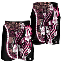 Samoa Siapo Tribal Pattern Shorts for Men Violet Polynesian Plumeria Tapa Motif LT9 - Polynesian Pride