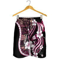 Samoa Siapo Tribal Pattern Shorts for Men Violet Polynesian Plumeria Tapa Motif LT9 - Polynesian Pride