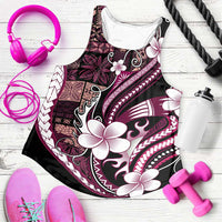 Samoa Siapo Tribal Pattern Women Racerback Tank Violet Polynesian Plumeria Tapa Motif LT9 Violet - Polynesian Pride