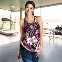 Samoa Siapo Tribal Pattern Women Racerback Tank Violet Polynesian Plumeria Tapa Motif LT9 - Polynesian Pride