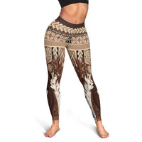 Samoa Teuila 2024 Leggings Samoan Siapo Pattern Brown Version - Polynesian Pride