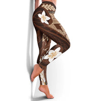 Samoa Teuila 2024 Leggings Samoan Siapo Pattern Brown Version - Polynesian Pride